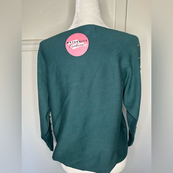 Indigo Rose Teal Maternity Sweater - Picture 2 of 7